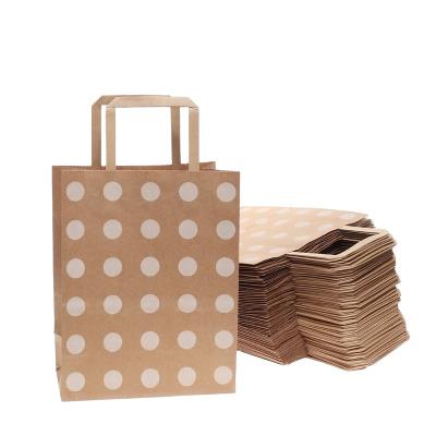 China Recyclable Custom Logo Printed Recycled Restaurant Food Takeout Food Grocery Brown Packaging Paper Take Out Bag for sale