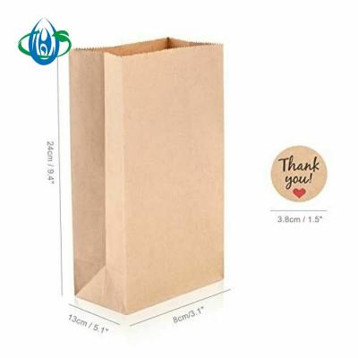 China Recyclable Kraft Paper Bag Size Custom Design Food Grade Recyclable Biodegradable Packing SOS Brown Bag Carrying Snack Bag Heat Seal for sale