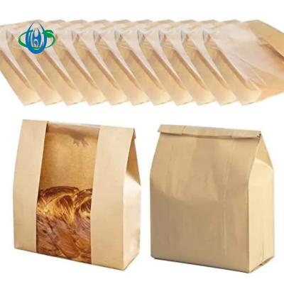 China Recyclable Hot Sales Custom Printed Bread Bag Kraft Paper Toast Bag Paper Bag For Bakery for sale