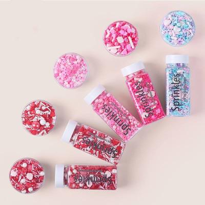 China High Grade Baby Birthday Party Cake Dcoration Design Sugar Sprinkles Heart Shape Cake Topper New For Valentines Day Colorful Sprinkles Cake Decoration for sale