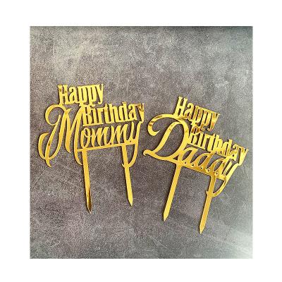 China Happy Mothers Day Party Festival Decoration Birthday For Mom Cake Design Factory Price Topper Customized Happy Birthday For Dad Cake Topper Decorating Supplies for sale