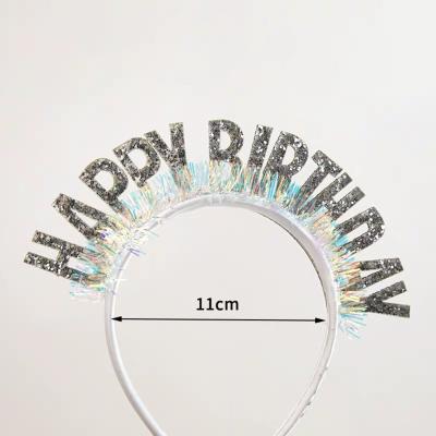 China Handmade Cake Topper Head Party Supplies For Birthday Wedding Party Festival Decoration Glitter Happy Birthday Cake Girls Cake Decoration Crown Cake Topper for sale