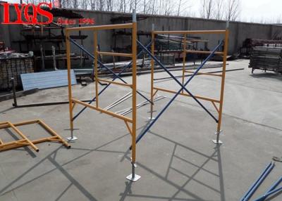 China Professional Mason Ladder Frame Scaffolding 4' × 5' Yellow Powder Coated for sale