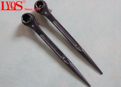 China Dual Hex Scaffold Ratchet Wrench 300mm Length With Phosphated Black Surface for sale