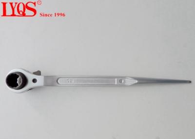 China CRV Double Size Ratchet Wrench / Scaffold Ratchet Spanner Pearl Nickled Surface for sale