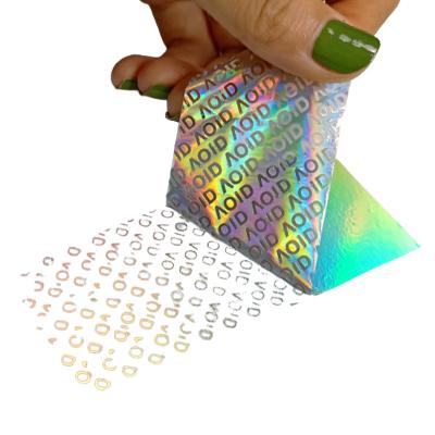 China Waterproof Anti Counterfeiting Security Hologram Logo Sticker Roll Warranty Void Holographic Void Sticker for sale