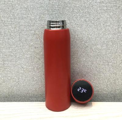 China PORTABLE custom logo vacuum insulated stainless steel LED temperature display smart water bottle thermo flask with filter for sale