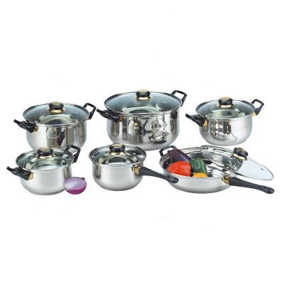 China New style kitchen stainless steel stocked hot selling soup and stock pots cookware sets cooking pot for sale