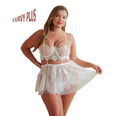 China 3XL sexy transparent sexy lingerie breathable plus size nightgowns exotic bridal lingerie sexy pajamas for women for sale