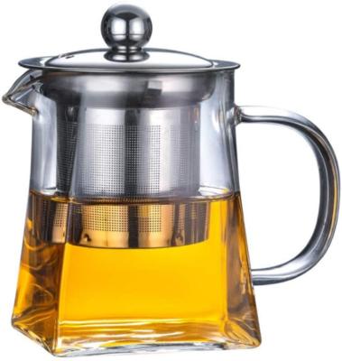 China Contemporary High Borosilicate Heat Resistant Glass Clear Double Wall Glass Teapot for sale