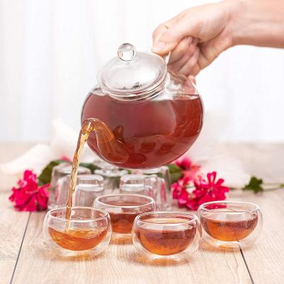 China Contemporary Safe And Healthy Glass Teapot With Glass Infuser 1000ml Teapot Glass Handle for sale