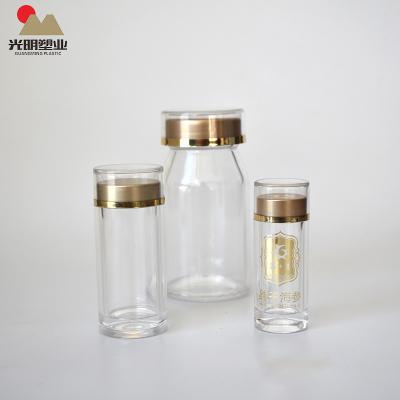 China Factory Sale Pharmaceutical Medicine Capsule Acrylic Clear Empty Plastic Pill Bottle For Healthy Care for sale