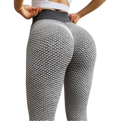 China High Waist Breathable Gaiters Tights Grid Gym Gym Fitness Push Up Clothing Girl Yoga Panties for sale