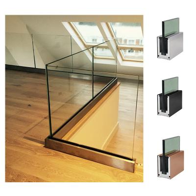 China Modern Luxury Indoor Aluminum Channel With Stainless Steel Cover Stair Railing Design, Duplex House Stair Railing for sale