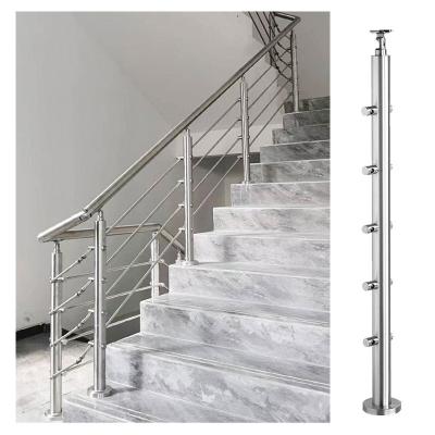 China Modern Luxury Indoor Metal Stainless Steel Tubes Small Stair Railing Design, Duplex House Stair Railing for sale