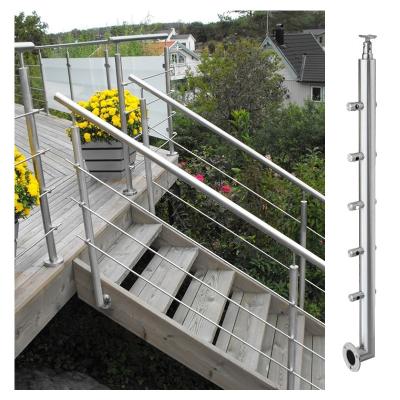 China Modern Outdoor Tubular Stair Tube Railing Design Stainless Steel Stair Railing Metal Railing For Staircase for sale