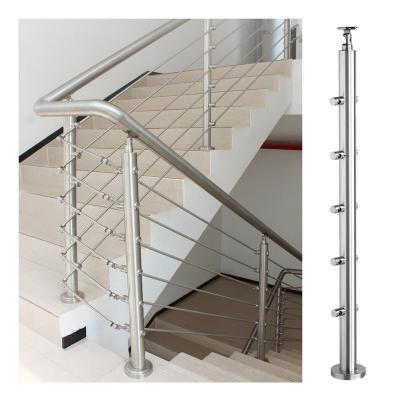 China Small Tube Modern Indoor Stair Railing Staircase Stainless Steel Espalier Shaft Railing Outdoor Railing for sale