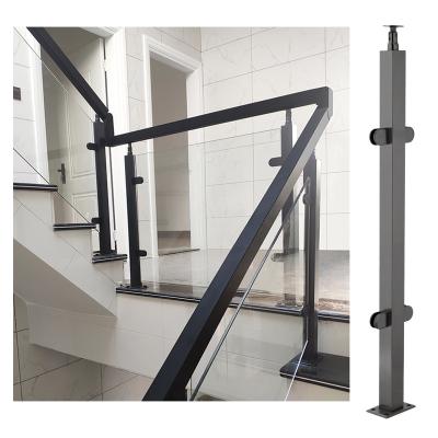 China Square Modern Luxury Outdoor Pipe Black Hotel Balcony Fencing Metal, European Semi Circle Glass Steel Fence Balcony for sale