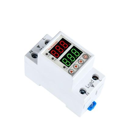 China Adjustable Voltage Protector 40A 230V Din Rail Intelligent Over Voltage And Under Voltage Protection LCD Display for sale