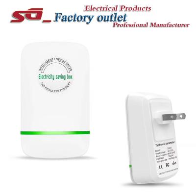 China SD0012021 Latest Design Home Use SD0012021 Box Electricity Saver Energy Saving Plug On EU/US/UK Wall Outlet for sale