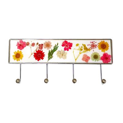 China Silver Metal Dresser Rack Mount Wall Entry Bedroom Living Room Pressed Flower Hat Bag Key Hooks Hanger for sale