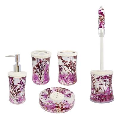 China S-Shape Modern Viable Acrylic Toilet Brush Tumbler Toothbrush Holder Soap Dish Bathroom Accessories Set For Home Decor for sale