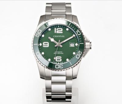 China Business Automatic Date Hihg Quality Green Men Watches Genius Sapphire Water Resistant Steel Mechanical Luxury Custom Strap Automatic Watch for sale