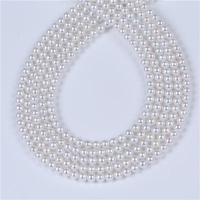 China Jewelry Making Wholesale AAA 4-5mm White Natural Freshwater Pearl Round Loose Pearl Strand for sale