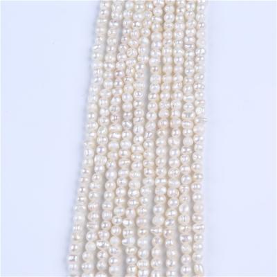 China Hot Sale 5-6mm White Potato Shape Pearl Strands Of Natural Freshwater Pearl For Cheap Low Price for sale