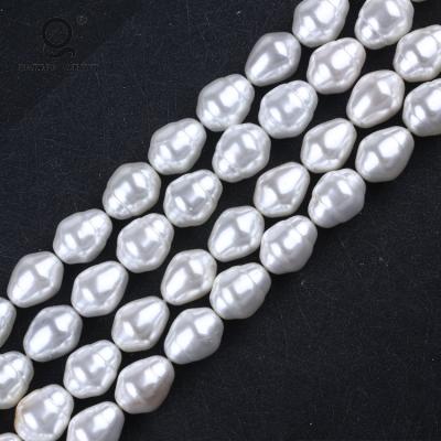 China Shell Wholesale Potato Shape Natural South Sea White Shell Beads Pearls, Pearly Shell Beads for sale