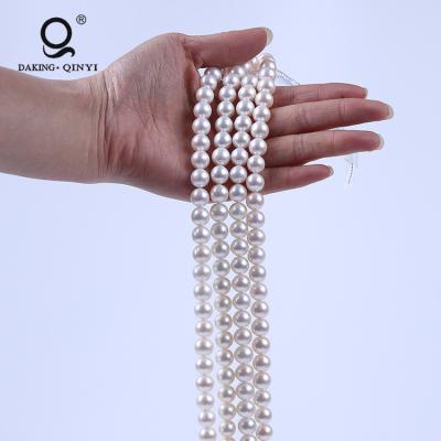 China Wholesale 10-11mm D.C.A. Natural Freshwater Pearl Daking Jewelry Natural Freshwater Pearl Round Pearl Strands Sale for sale