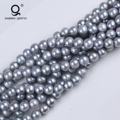 China Freshwater Pearl Cultured Natural Potato Gray 10-11mm Round Shape Real Freshwater Pearl Strands for sale