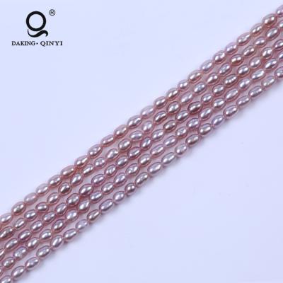 China Purple Loose Freshwater Pearl Strand Purple Freshwater Pearl, Real Rice Pearl Loose String for sale