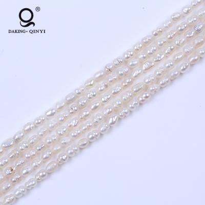 China Real Natural Freshwater Pearl 3-3.5mm Freshwater Pearl White Color Pearl String for sale