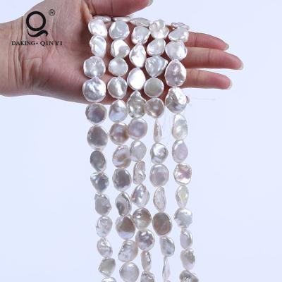 China Jewelry AA Keshi Natural White Freshwater White Daking Pearl Loose Irregular Pearl Strands for sale