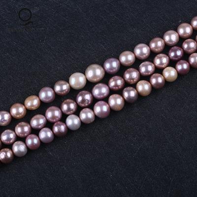 China Selling Loose Pearl Freshwater Natural Color Round Edison Shape Loose Nuclear Freshwater Pearl String Strand for sale