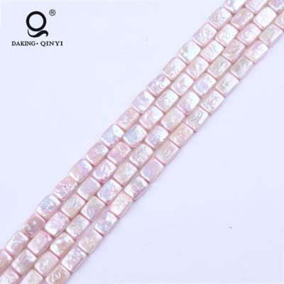 China Freshwater Pearl Rectangle Shape Natural Freshwater Pearl Beads String For Jewelry Making for sale