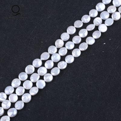 China Making Fashion Jewelry 9-10mm Big Size White Coin Shape Loose Natural Freshwater Pearl In Bulk for sale