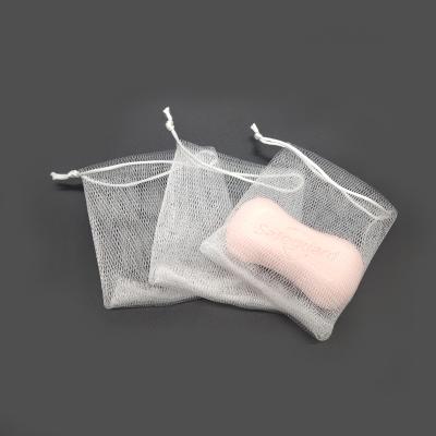 China Household Wholesale Cheap Plastic Quick Foam With String White Toilet Soap Storage Bag Holder for sale