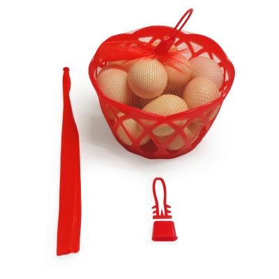 China Agriculture plastic circle pp plastic basket (13#) with mesh bag/net bag L34cm with large clips fruit plastic mesh net bag for sale