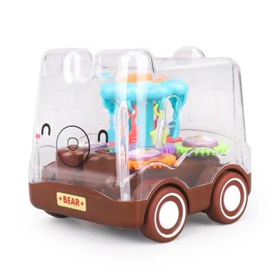 China New Children's Toys Model 2023 Cheap Simulation Cartoon Inertia Transparent Speed ​​Drop Bus Heavy Duty Cute Design Toy Mini Car Children for sale