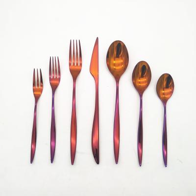 China Red Color Modern Design Sustainable Cutlery Sets Stainless Steel for sale