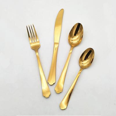 China Viable Stylish Gold Stainless Steel PVD Coating Cutlery Set for sale