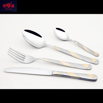 China Viable pvd gold stainless steel cutlery coating set for sale