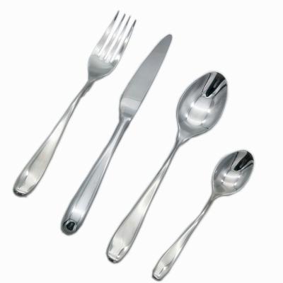 China Sustainable high class high quality mirror polish hand forged flatware set stainless steel with distintive handle design for sale