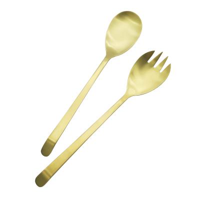 China Sustainable Stainless Steel Salad Spoon And Fork Serving Items for sale