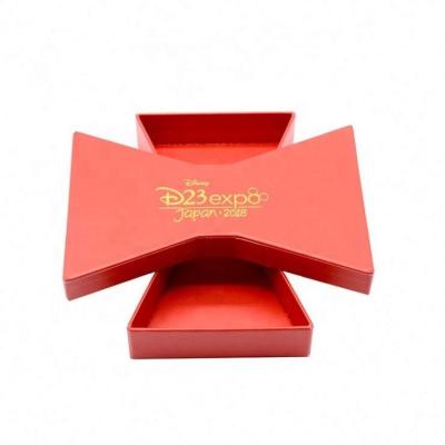 China Custom Printing Recyclable Specialty Paper Bowknot Shape Keepsake Packaging Gift Box for sale