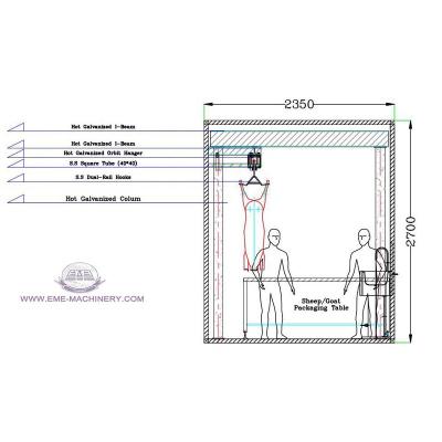 China International Halal Stable In Operation Food Processing Slaughtering Equipment Sheep / Goat Mobile Slaughterhouse For Sheep Slaughtering Line for sale