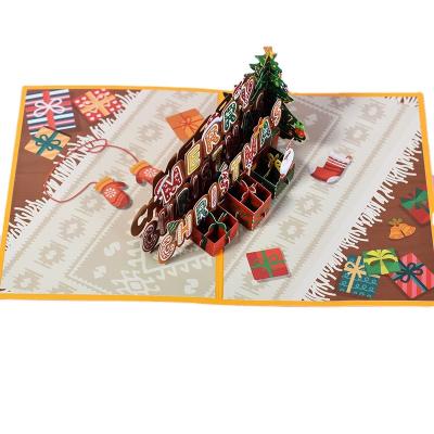 China Blessing Holiday Creative Handmade Christmas Card Border 3D Card Europe Amazon New Christmas Simple Word for sale