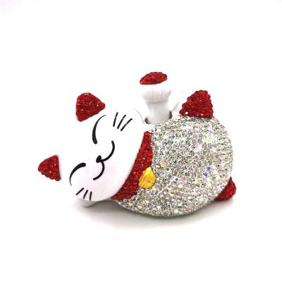 China Japanese Cute/Cartoon Sunburst Rhinestone Kitten Statue Figurine All Things Feng Shui Wealth Gift for sale